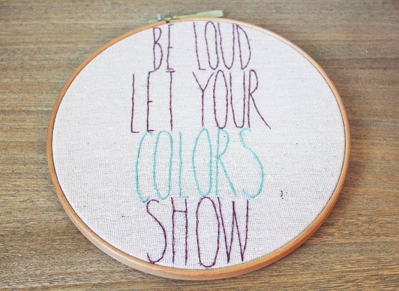 Avett Brothers Colorshow Lyrics Hand Embroidery