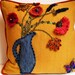 Autumn pillow, flower pillow, artistic pillow, boho pillow, orange pillow