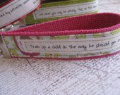 Customized Key Fob:   You Choose Fabric and Verse or Quote