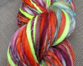 SALE - Handspun Handdyed Thick and Thin Merino Singles Yarn - 115 yards