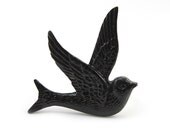 Black Flying  Sparrow Bird Ring - Ava