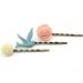 Spring Bobby Pins Set - Peach Blue and Ivory - Liliana