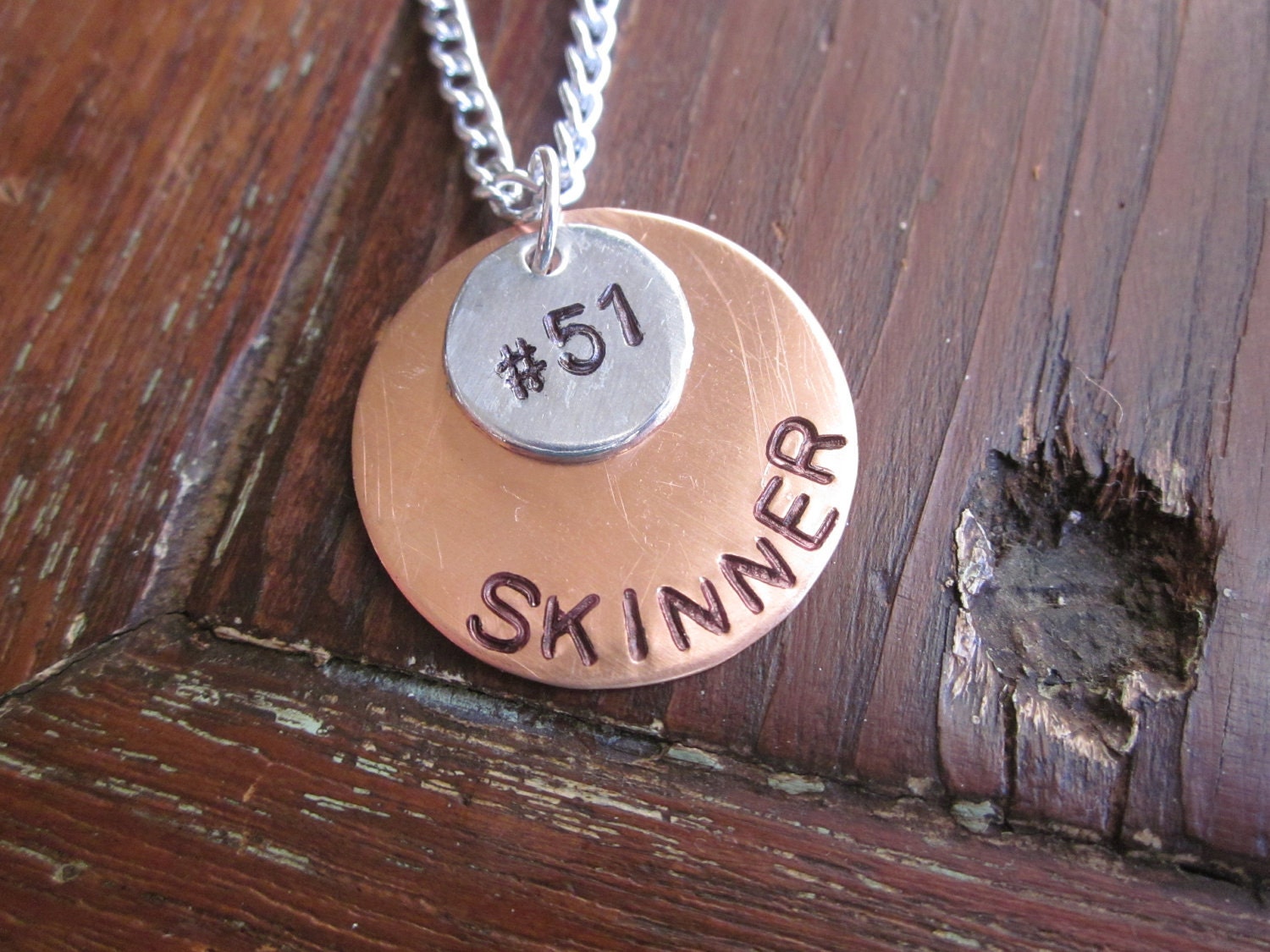 Custom Hand Stamped Proud Mama Double Charm Necklace (Sports Player Name & Number)- Custom Orders Welcome