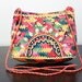 SUMMER CLEARENCE Vtg 70s Woven Rainbow/Tropical Straw Purse