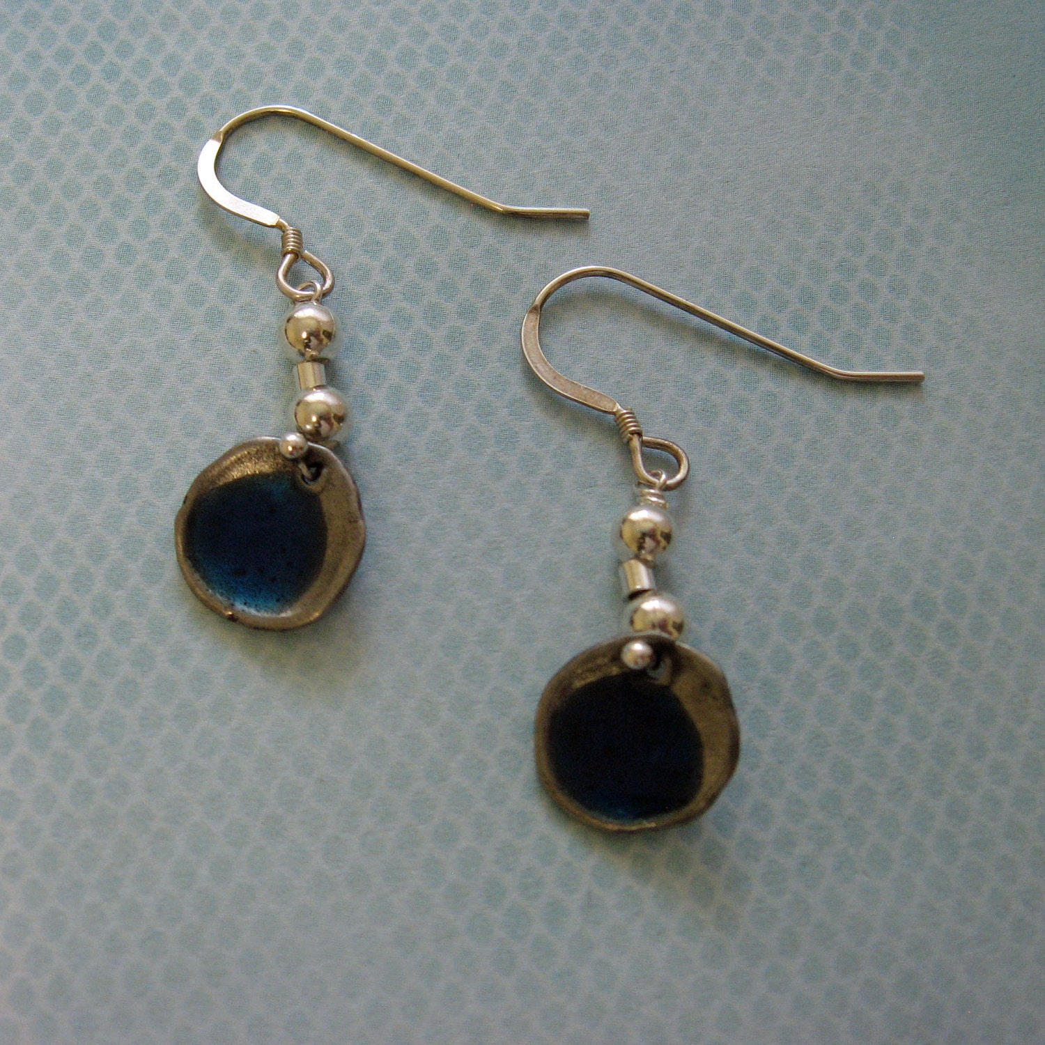 CLEARANCE SALE - Earrings Steel Blue Gray Handmade  Fashion Fall Winter Spring Summer Water