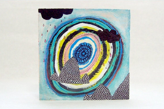 View in mind,Original Painting on wooden box 2011
