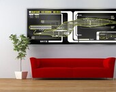 USS Enterprise 1701-D Star Trek LCARS Display 32x12 Print Medium