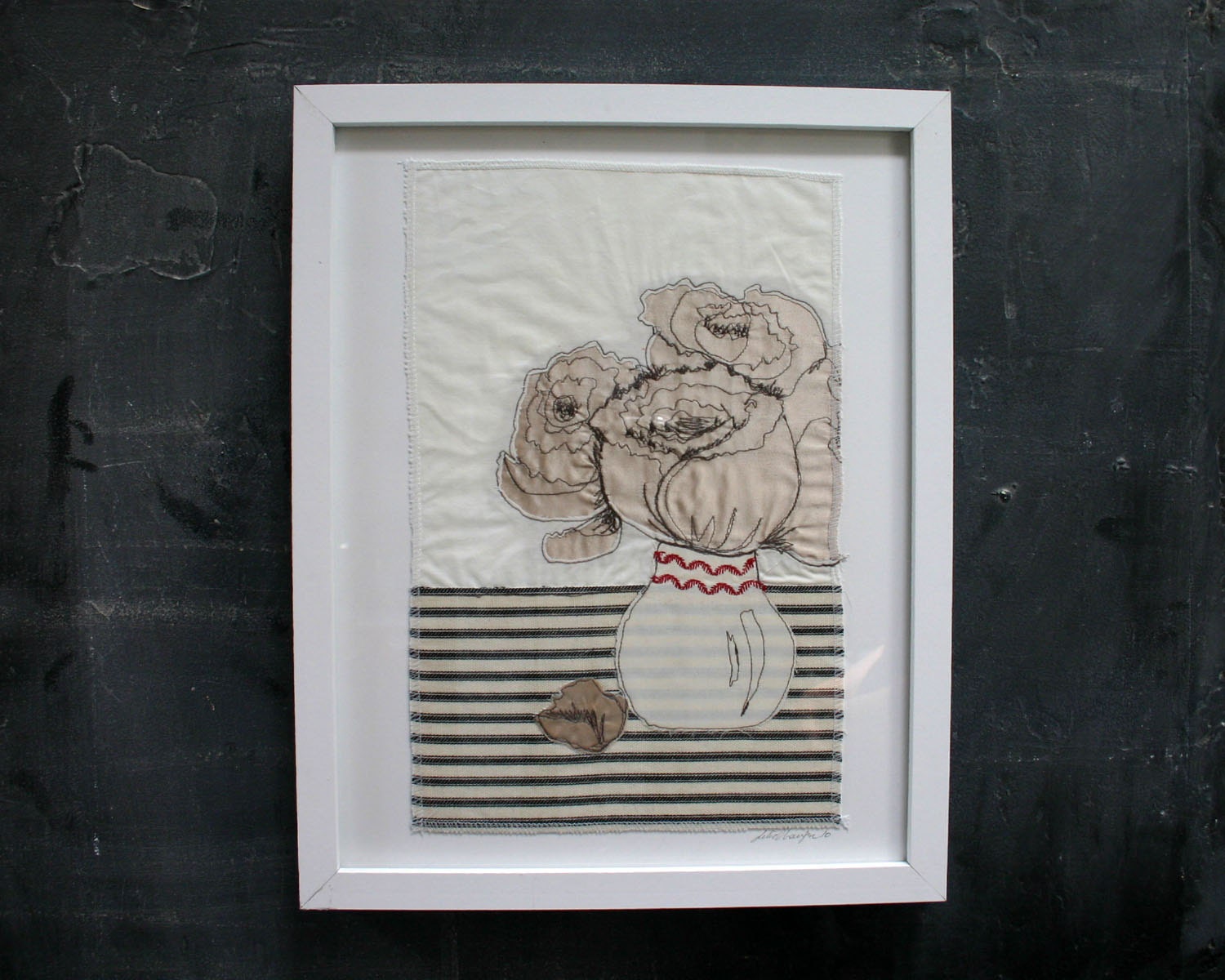 Stitched Still Life- Satin Peonies