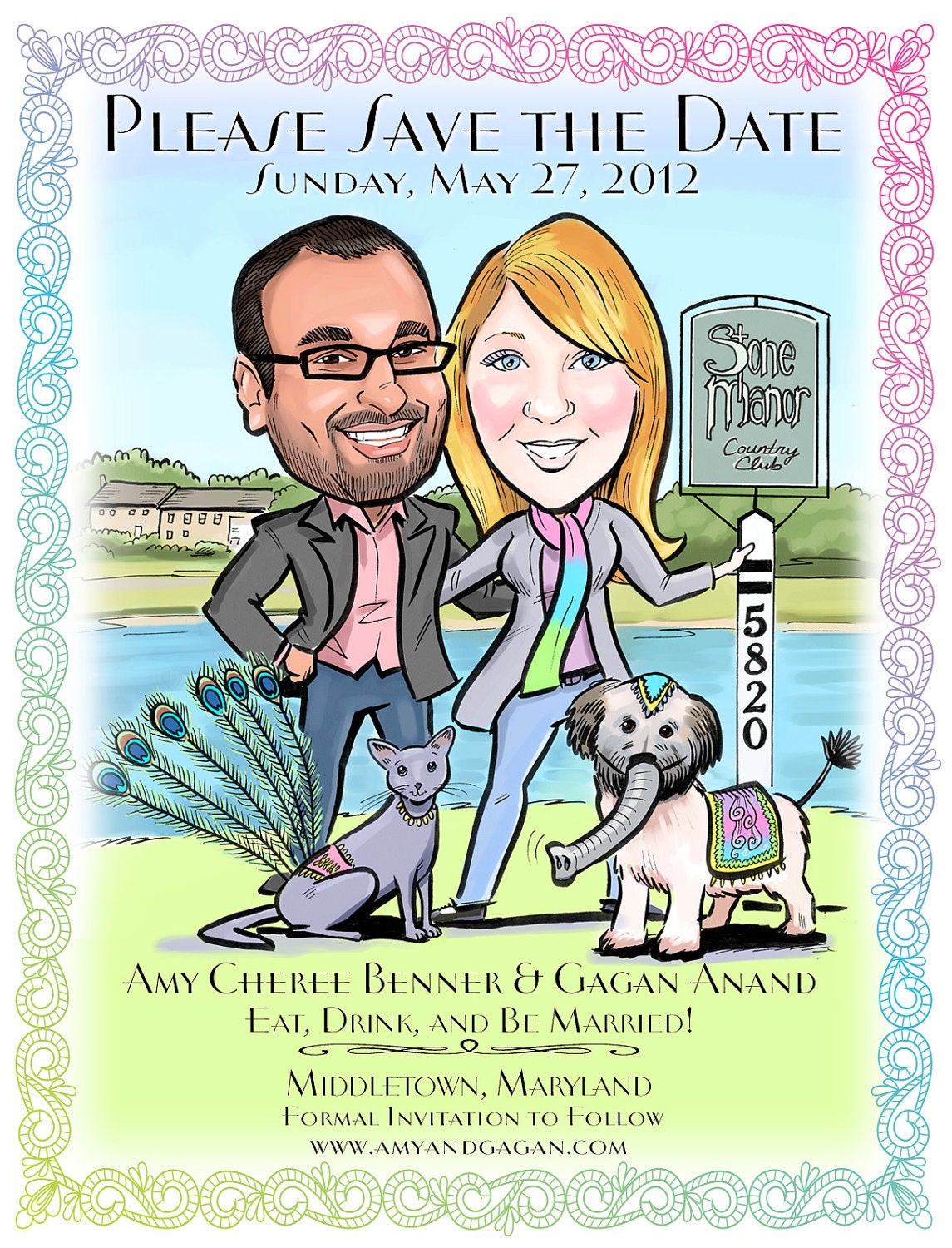 Save the Date Cards and Magnets, Wedding Invitations - Fun Custom Caricature