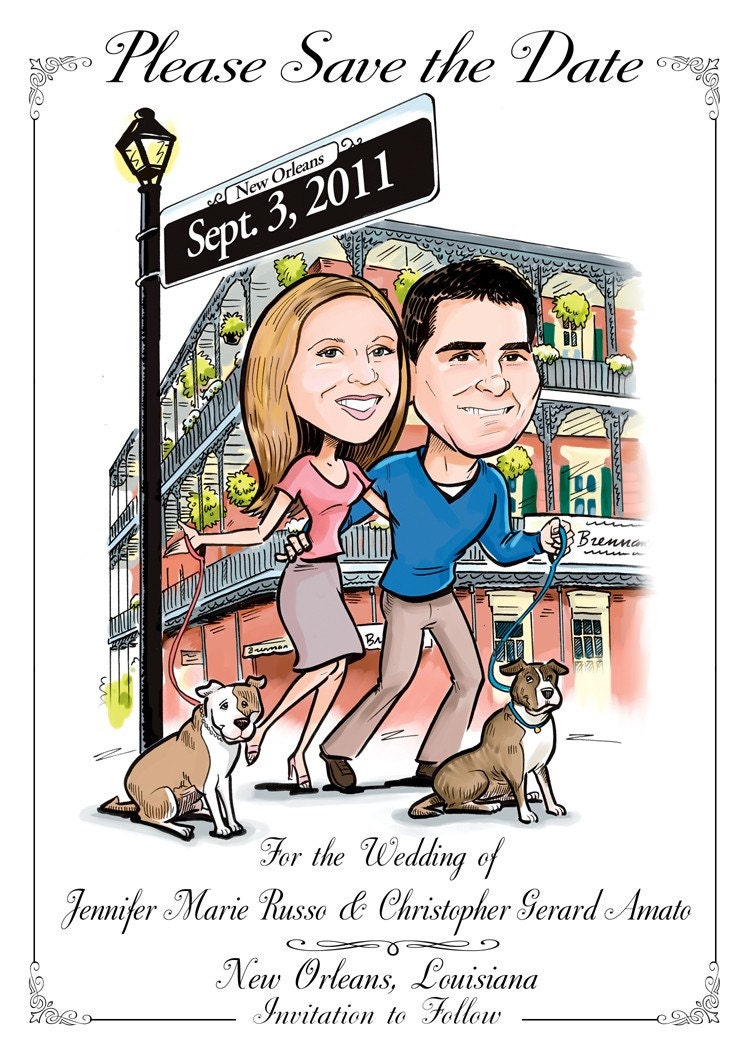 Caricature Save the Dates - Cards, Magnets, and Invitations