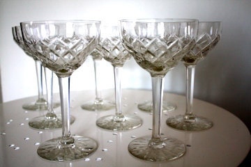 Crystal Champagne glasses set of 8 vintage