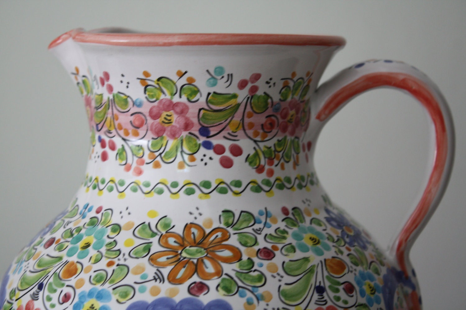 X-Large Round Pitcher Hand crafted in Spain one of a kind