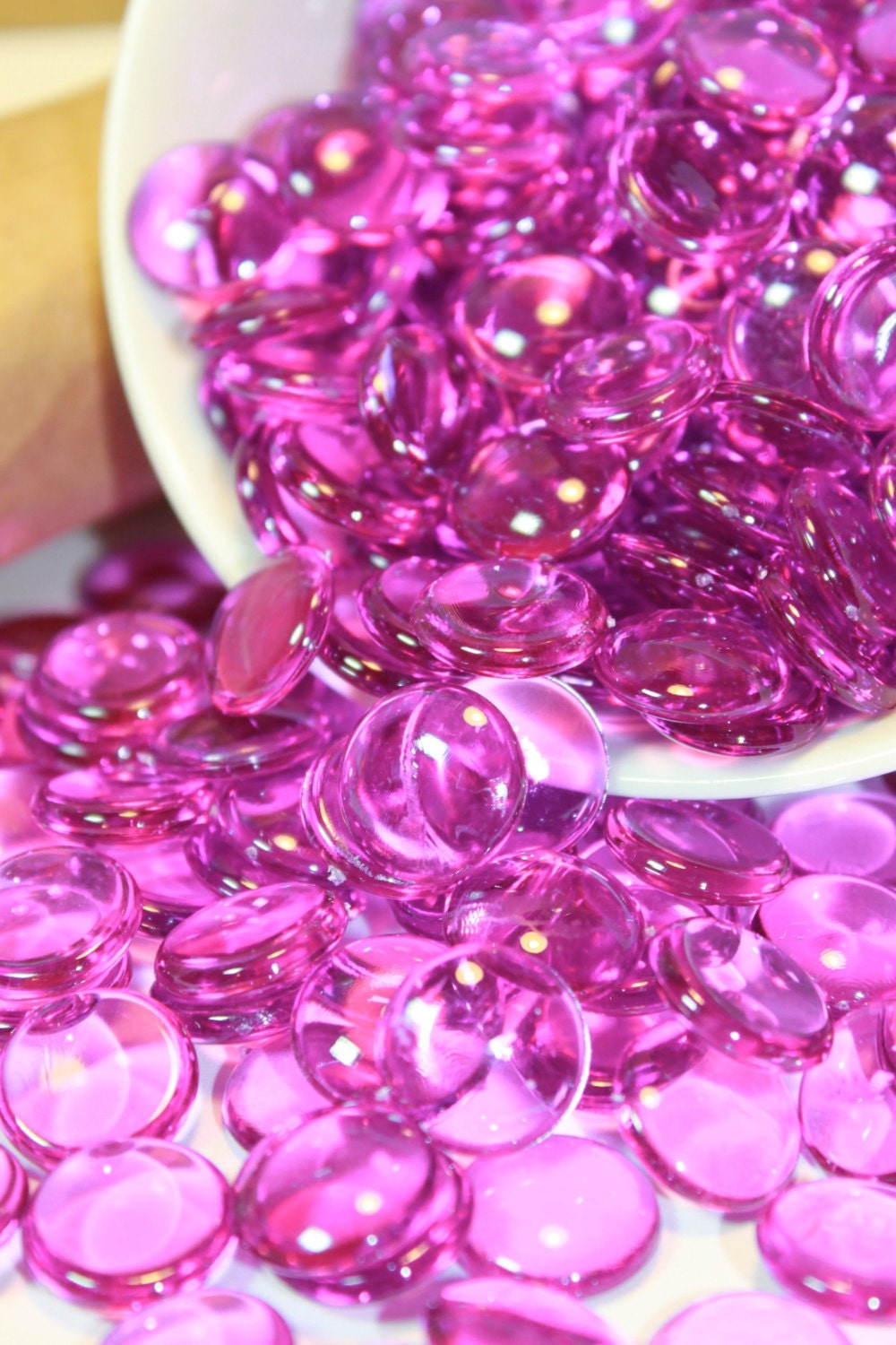 25 Large FLAT Back DEW DROP Flower Ceneters Crystal Diamond Dew Drop Acrylic Plastic Gems  Bright Purple Neon