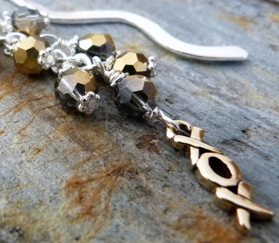 XOX LOVE Gold & Silver Beaded Metal Bookmark Swarovski Crystal
