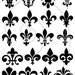 Fleur de Lis Clip Art  - Digital clipart Design Elements for invitations, scrapbooking-  Png and Jpg - INSTANT DOWNLOAD  037