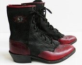 Vintage Two Tone Roper Boots, Justin, Ariat 8.5
