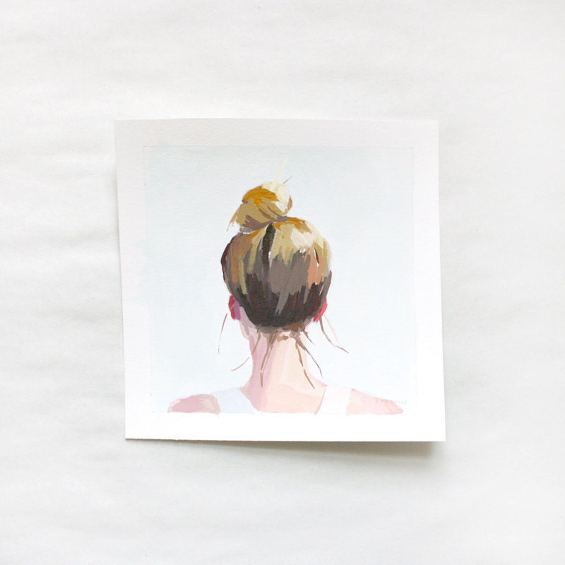 hair painting - top knot 3 - original art
