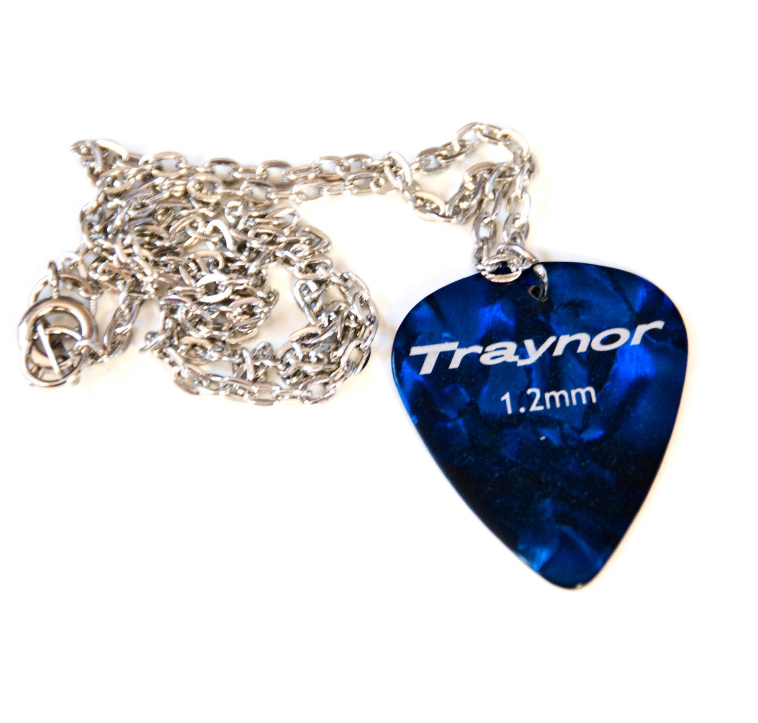 Blue Guitar Pick Necklace