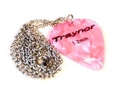 Pink Guitar Pick Necklace