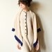 Mod 60s Sweater Dress - vintage boucle knit a-line shift & shawl, Jackie O Chanel style Mad Men office fashion, neutral camel tan, navy blue