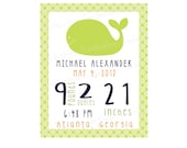 Nursery Wall Art Print - Custom Birth Stats