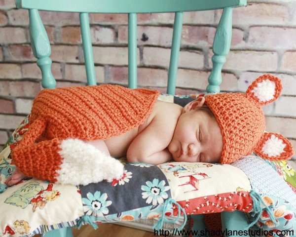 Fox Hat & Cape Photo Prop - Newborn