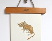 Large vintage language flash card, little mouse, 1980's