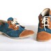 Size 6 Women's turquoise and brown suede bowling shoes
