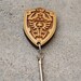 Laser cut and engraved Zelda Hylian Shield wood keyring