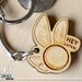 Laser cut and engraved Zelda Navi wood keyring