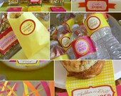 She's About to Pop Baby Shower - for Baby Girl in Pink, Yellow and Orange