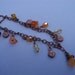 Antiqued Bronze Charm Bracelet, Sun Charms, Earth Tones, Carnelian Gemstones, 8 inches long