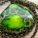 Green Sea Sediment Jasper Necklace on Antiqued Bronze