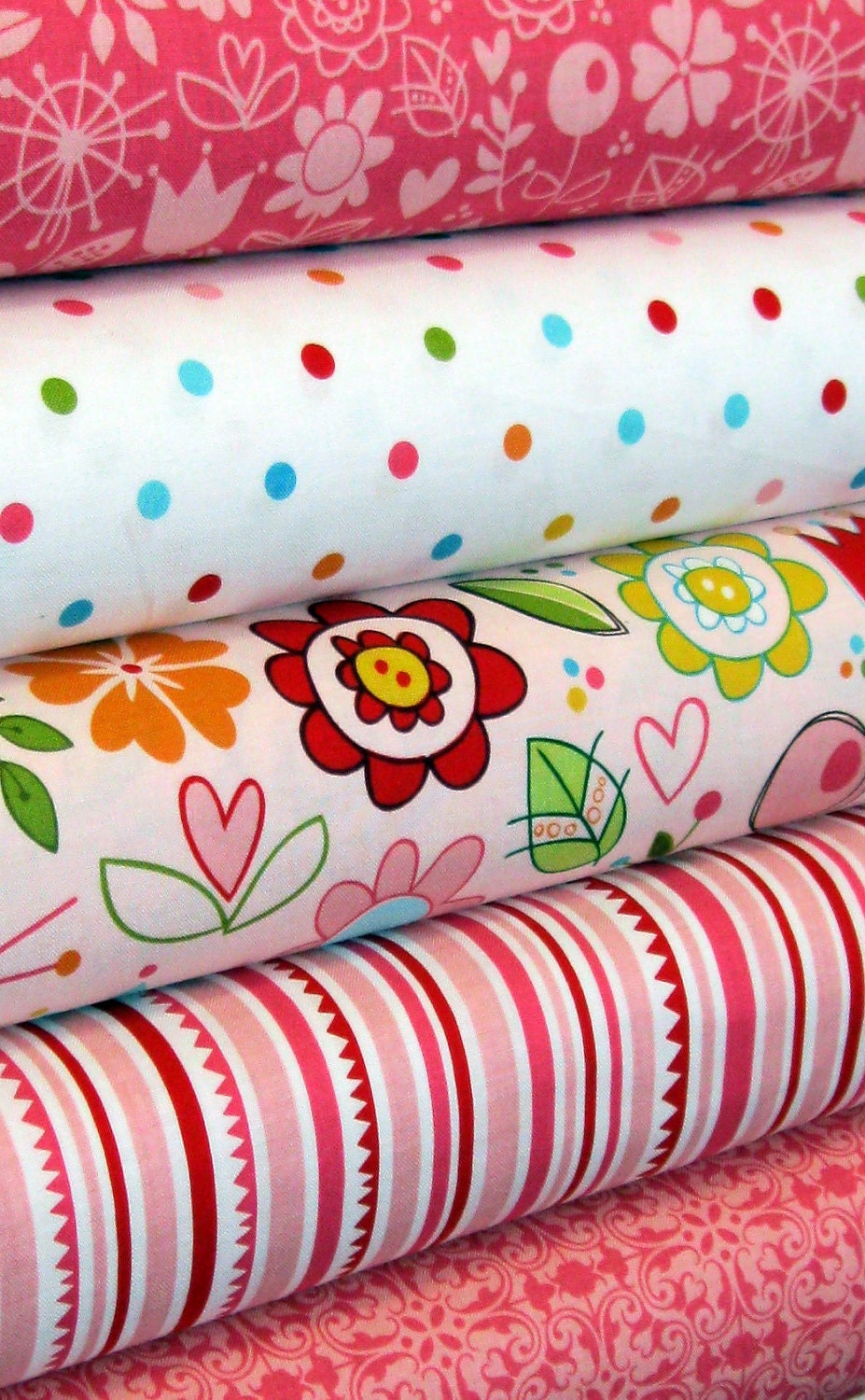 Sale Riley Blake Sunny Happy Skies (Pink) 1 Yard Bundle 5 yards total