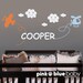 Custom Baby Name Decal, Flying Airplane and Helicopter - Nursery Wall Decal Sticker