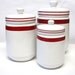 Urban Farmhouse Vintage Canisters Red White Set of 3