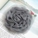130mm netting fabric swirl flower corsage brooch Grey