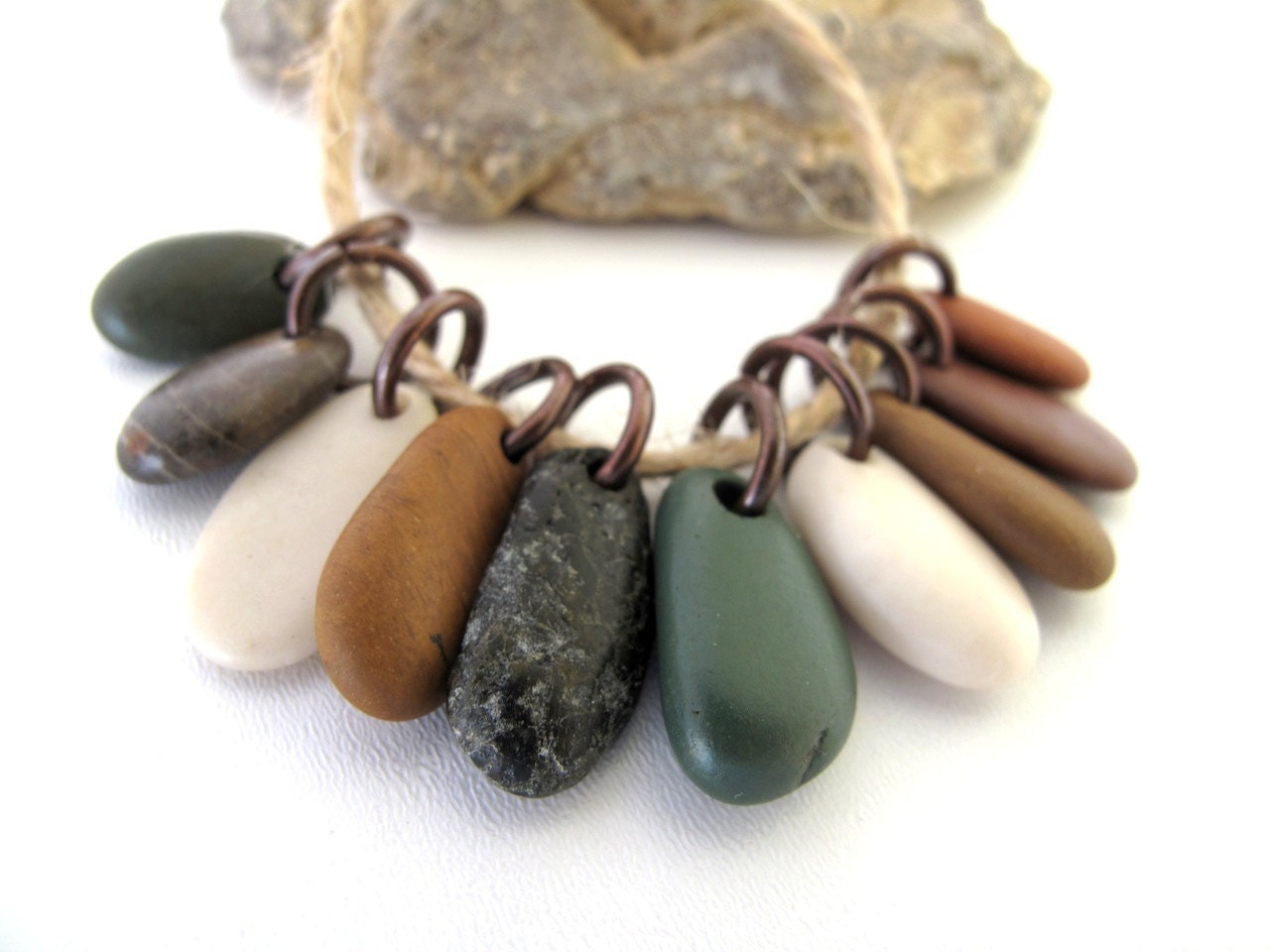 Beach Pebble Jewelry Supplies - SWEET and SOUR MIX by StoneAlone - River Rocks, Beach Stone Supplies with Open Jump Rings