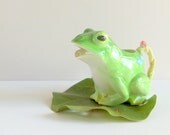 Frog Pitcher or Vase, Ceramic, Spring Home Decor