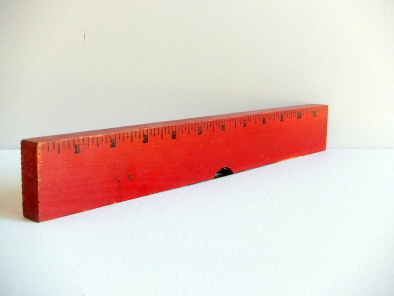 Red Ruler & Level, Wood, Advertising, Back to School