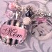 MOM NECKLACE, Glass Dome Bezel Pendant, Photo Necklace, Mother Gift, Pink Black, Grandma, Nana, Aunt, Mimi, Touch of Color