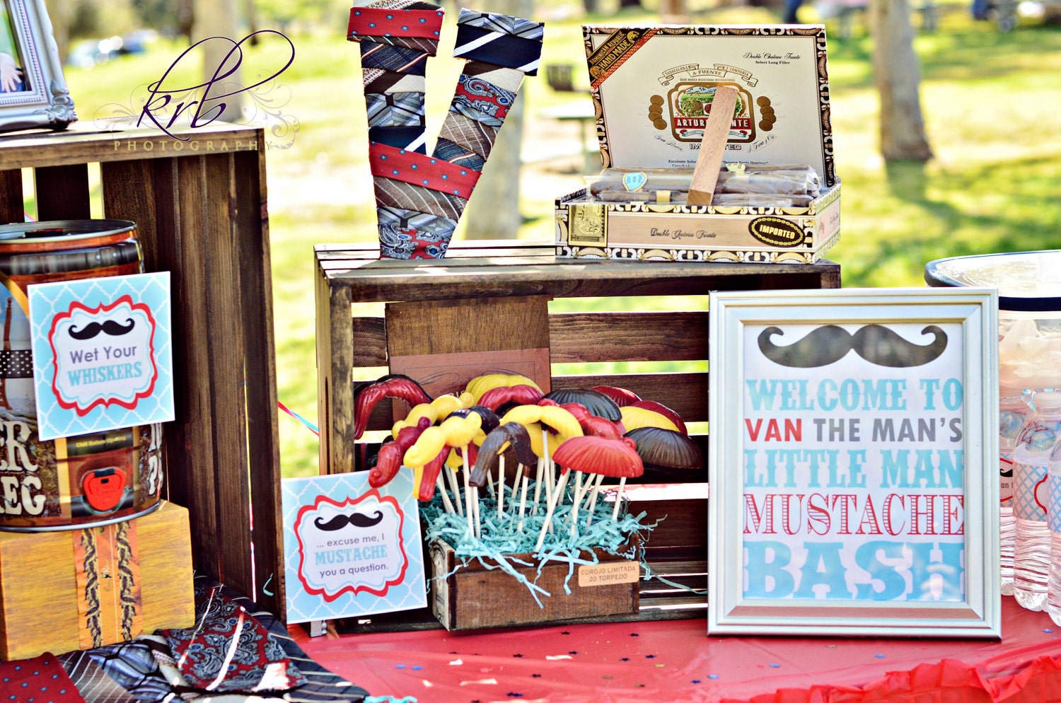 DIY Printables Little Man Mustache Bash Blue & Red