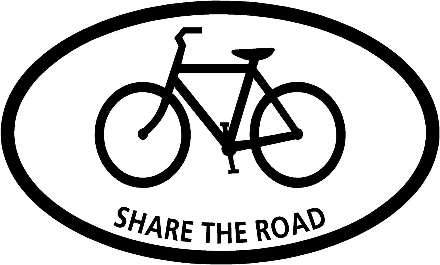 Share The Road Bicycle Safety Driving Euro Vinyl Decal Sticker Bumper Sticker 3"x5"