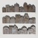 tile- wall art - miniature houses -home decor - textured tile - silver tile - hand made - interior design - 'pueblo 9'