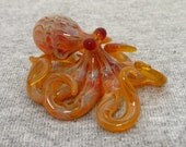 Small Glass Octopus pendant yellow amber
