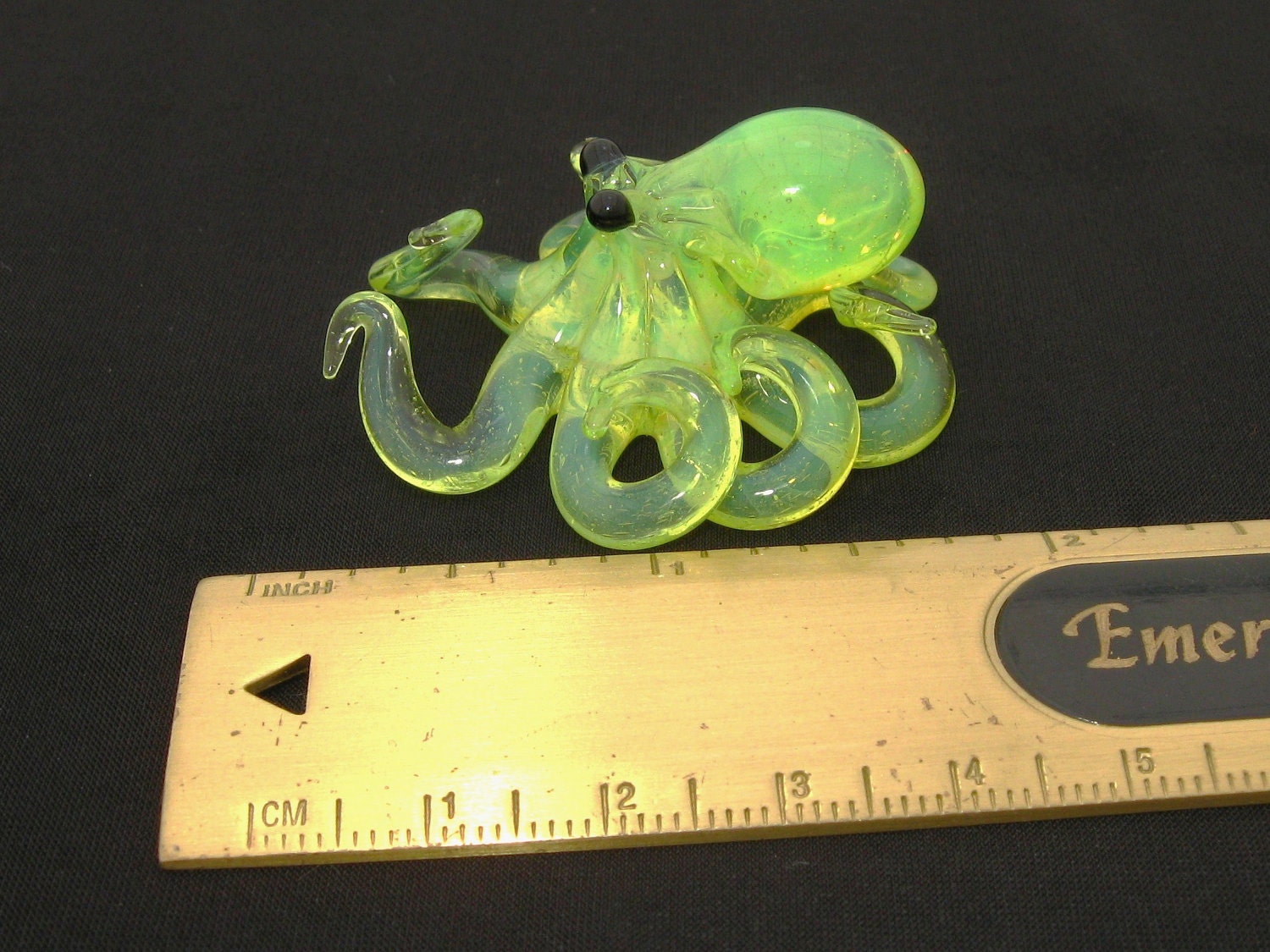 Small Glass Octopus pendant Radioactive Ooze
