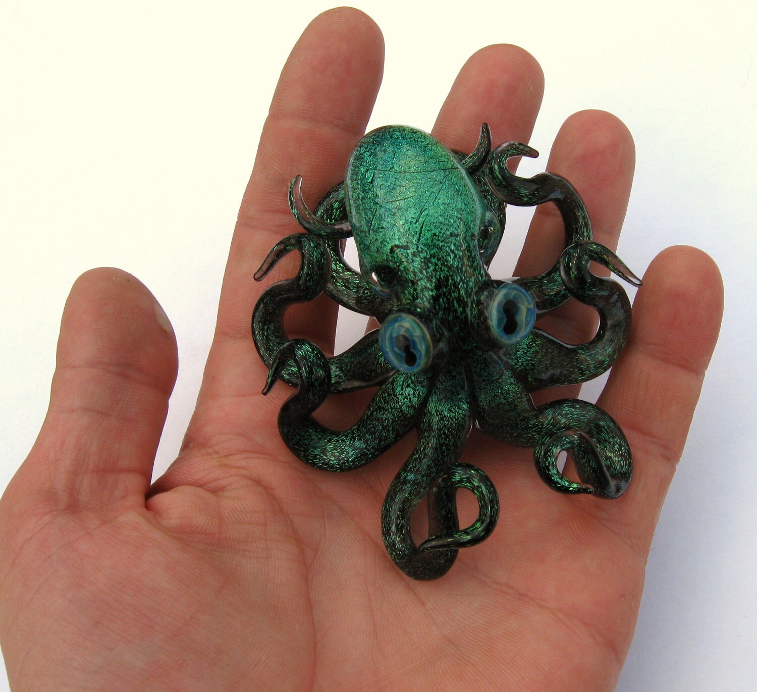 Large SOLID DICHROIC Glass Octopus sculpture FREE SHIPPiNG