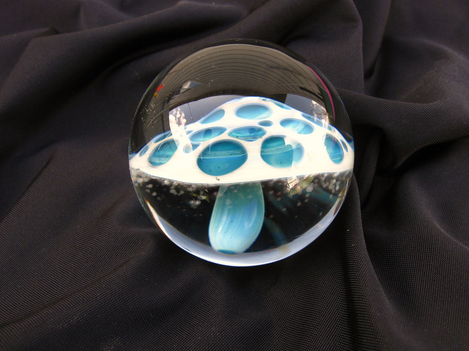 AMAZING Realistic Blue Mushroom Marble WITH GILLS