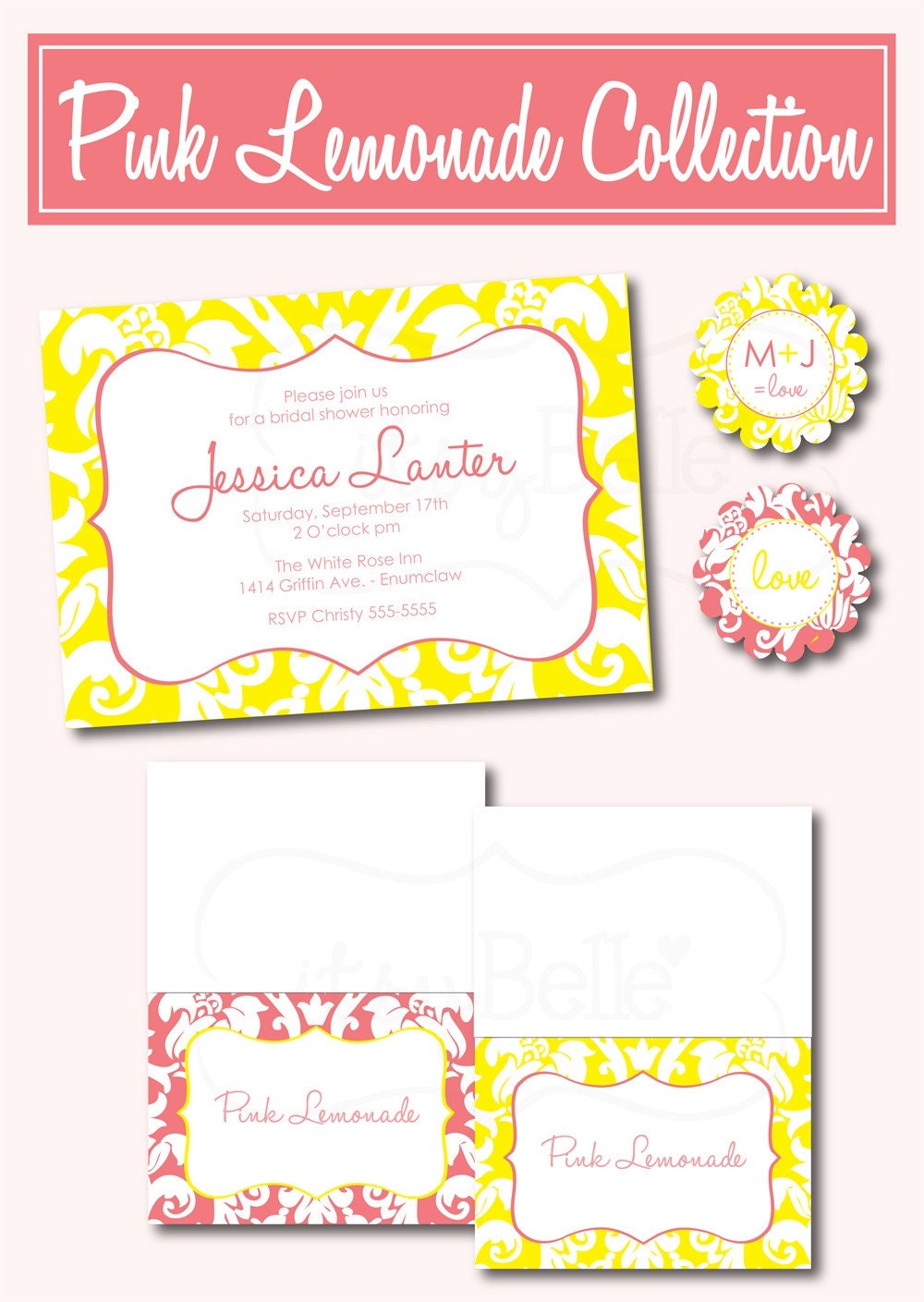 Pink Lemonade Collection - PRINTABLE PARTY PACKAGE by Itsy Belle Il_170x135