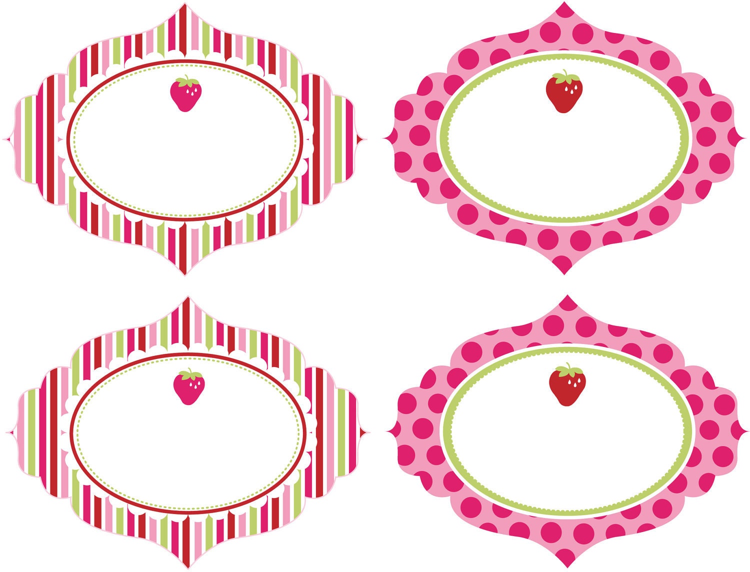 INSTANT DOWNLOAD Sweet Berry Collection - PRINTABLE Fancy Shaped Labels by Itsy Belle Il_570xn